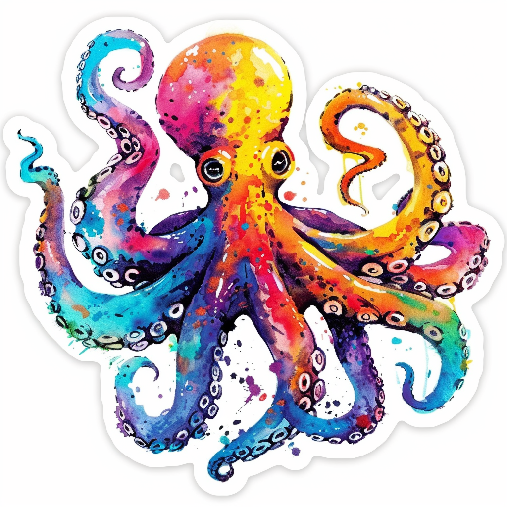 Sticker of an Octopus astronaut majestic Expressive surreal Vinyl Decal Sticker for Car, Laptop, Tumbler and more # F015640