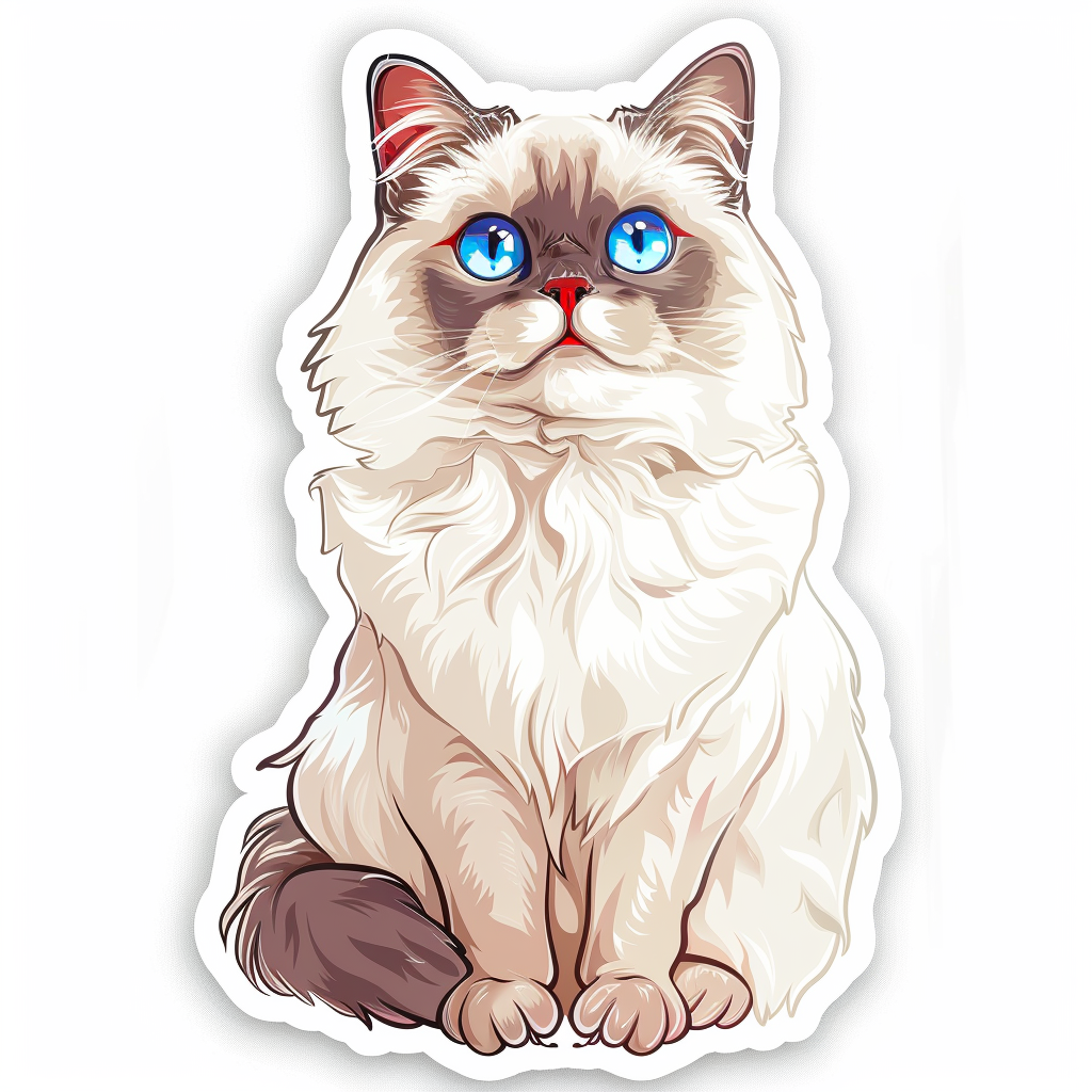 Ragdoll cat Vinyl Decal Sticker for Car, Laptop, Tumbler and more # F07878