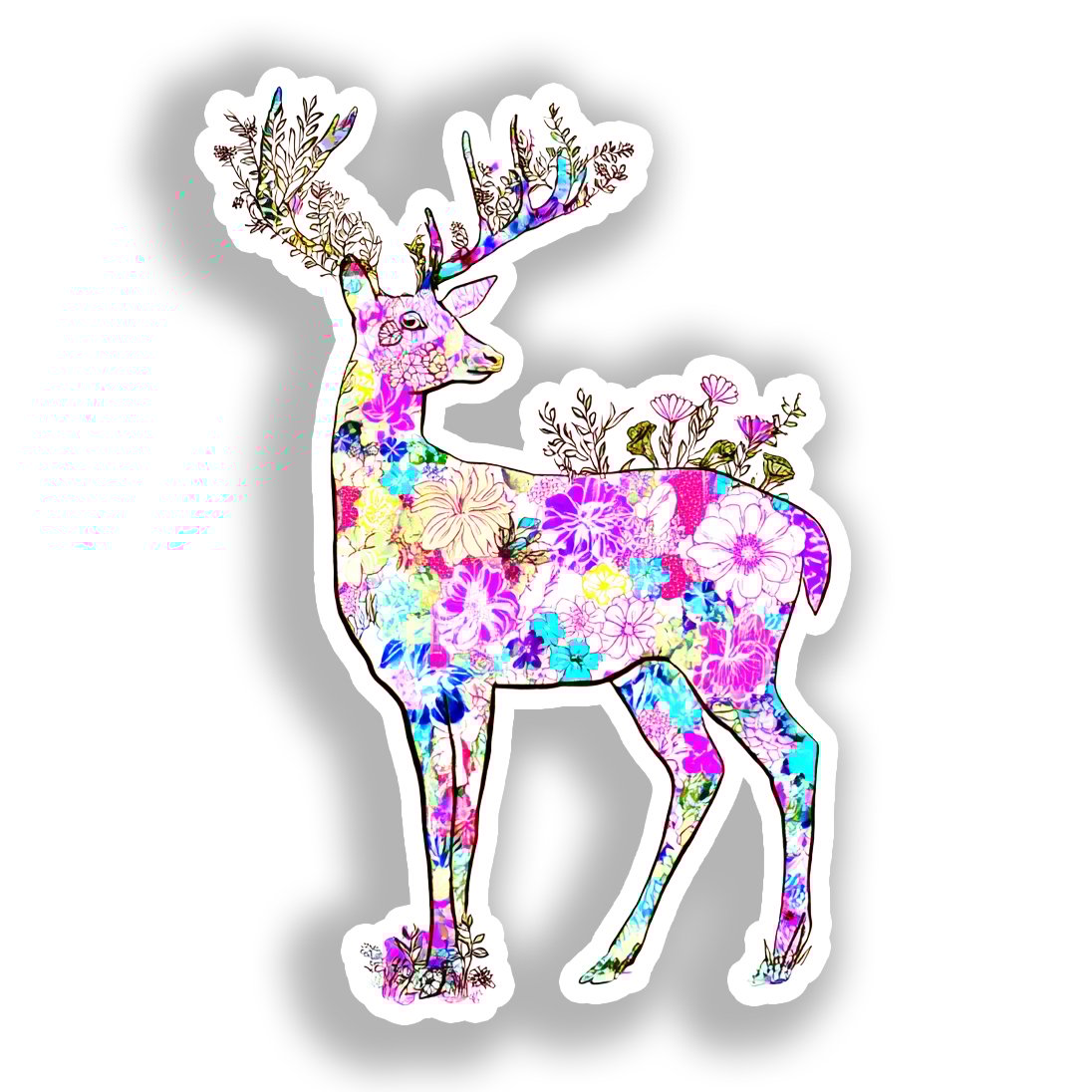 Deer Vinyl Decal Sticker for Car, Laptop, Tumbler and more # A018590-4" x 4"