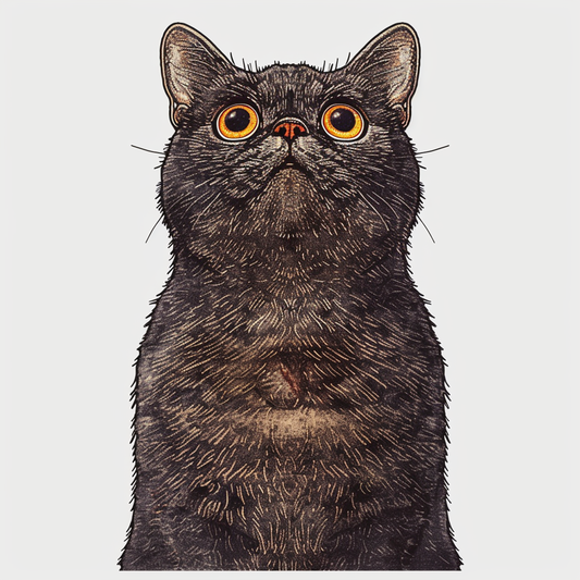 Sticker of an American Shorthair Cat majestic Expressive surreal Vinyl Decal Sticker for Car, Laptop, Tumbler and more # F019262