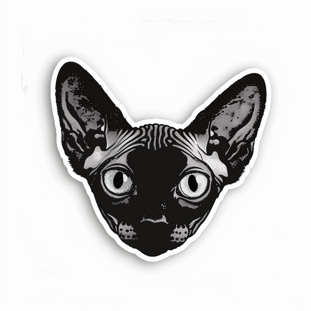 Sphynx Cat Vinyl Decal Sticker for Car, Laptop, Tumbler and more # F010085