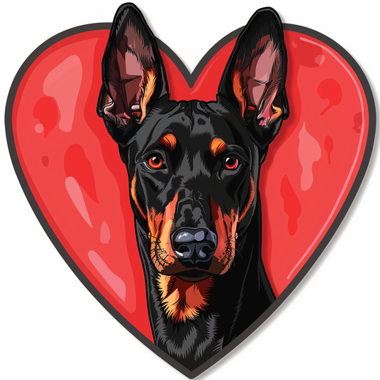 Doberman Pinscher Dog majestic Expressive surreal Vinyl Decal Sticker for Car, Laptop, Tumbler and more # F019546-4" x 4"