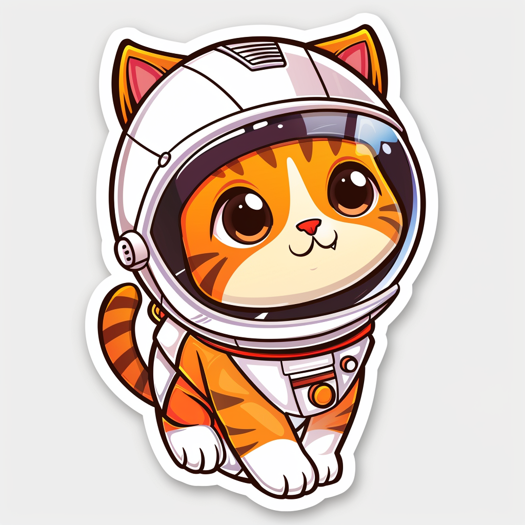 Cute and Adorable American Shorthair Expressive surreal Vinyl Decal Sticker for Car, Laptop, Tumbler and more # F018774