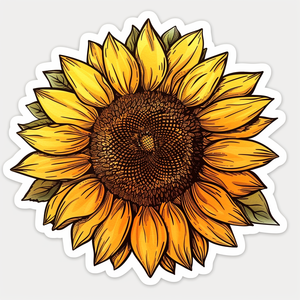 Sunflower flower majestic Expressive surreal Vinyl Decal Sticker for Car, Laptop, Tumbler and more # F022919