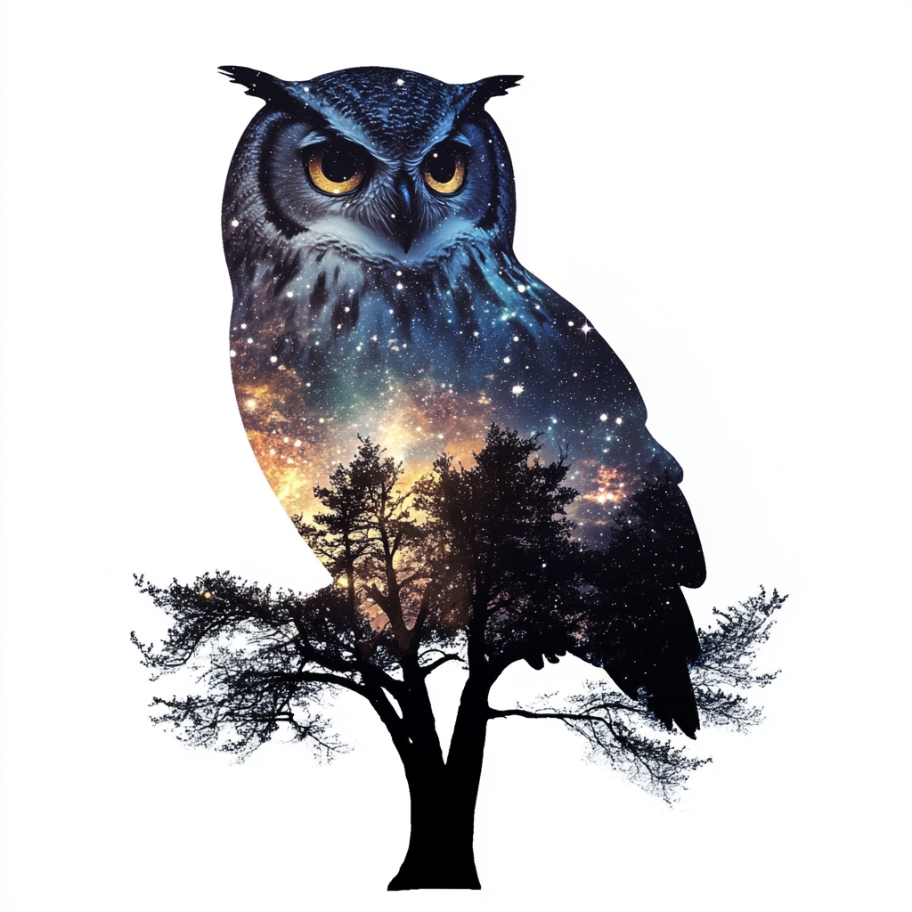 Owl Moon and Stars Vinyl Decal Sticker for Car, Laptop, Tumbler and more # F025748