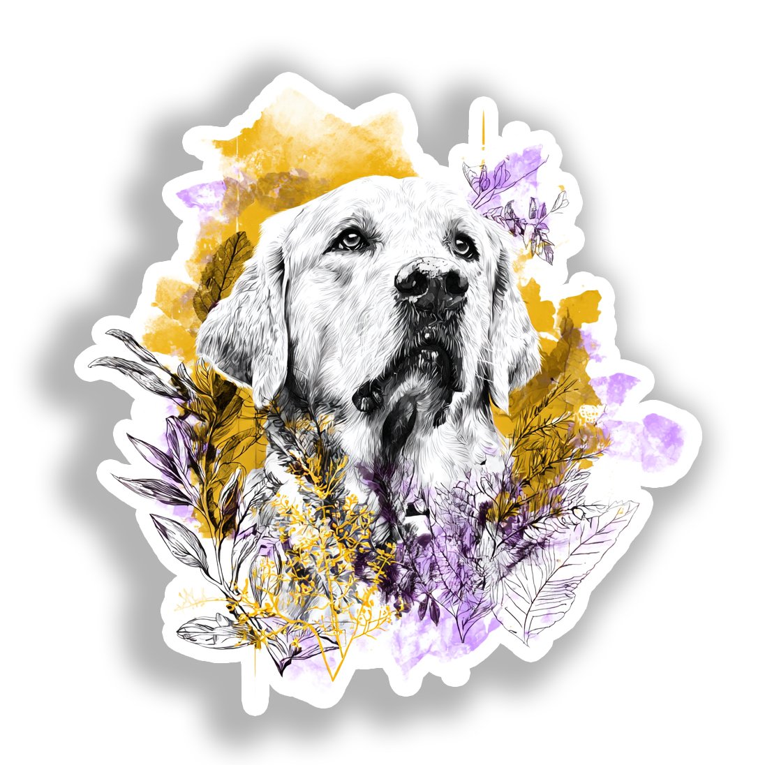 Golden Retriever Dog Vinyl Decal Sticker for Car, Laptop, Tumbler and more # A019543-4" x 4"