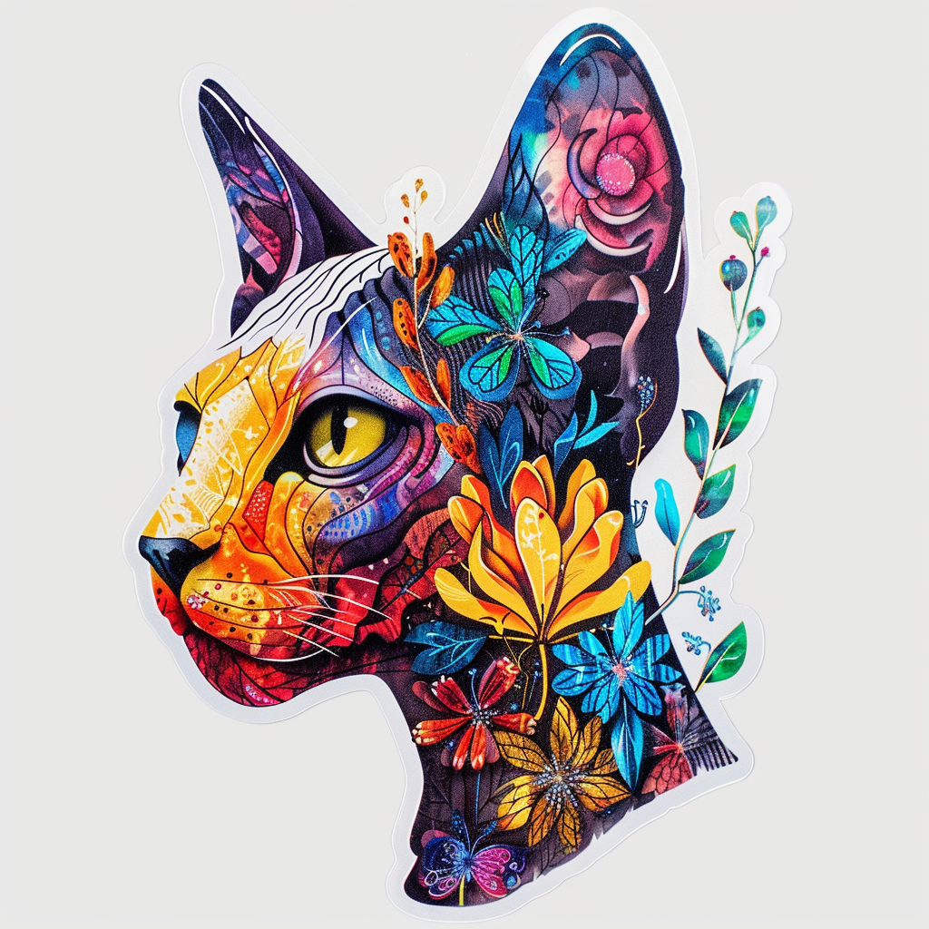 Sphynx Cat Vinyl Decal Sticker for Car, Laptop, Tumbler and more # F010006