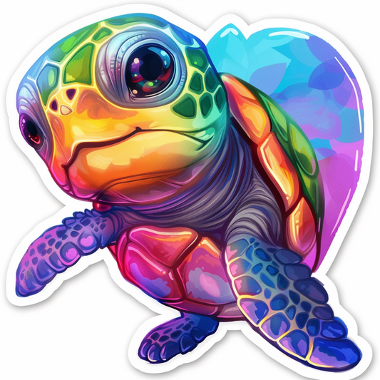 turtle majestic Expressive surreal Vinyl Decal Sticker for Car, Laptop, Tumbler and more # F022083-4" x 4"