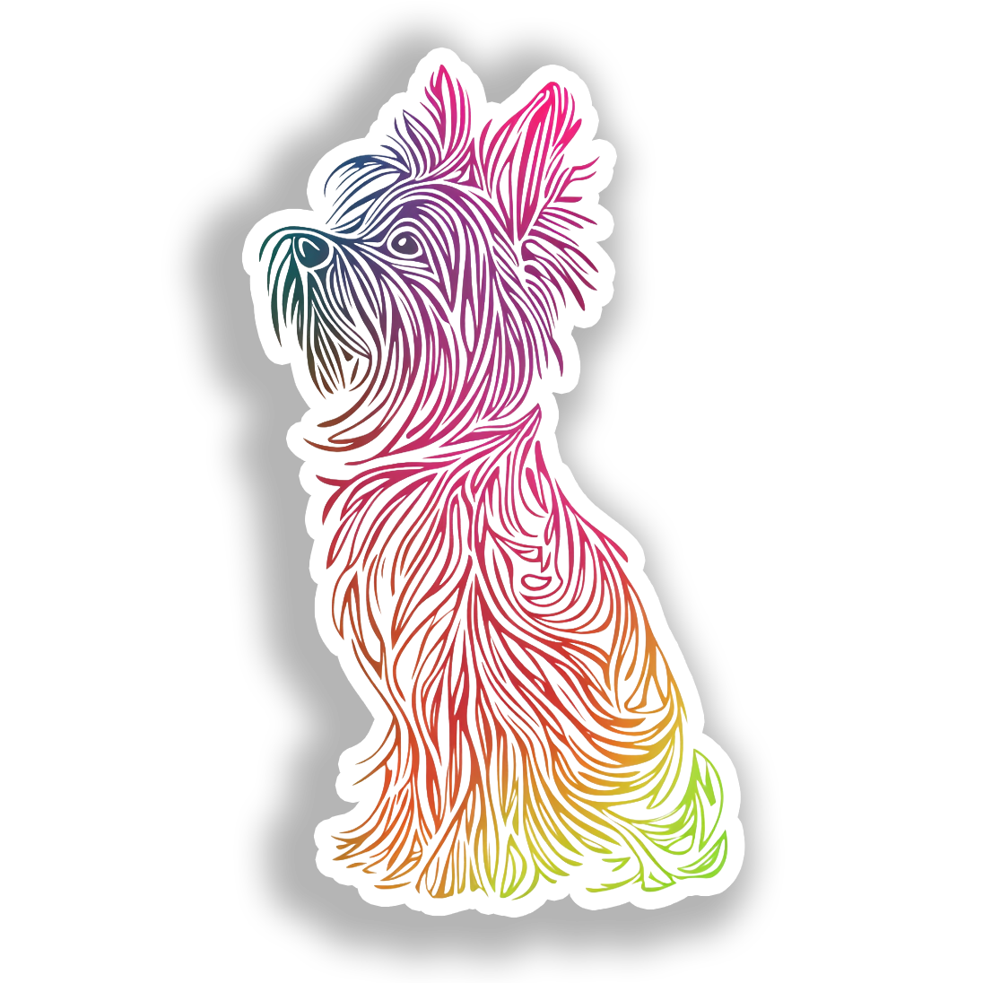 Yorkshire Terrier Dog Vinyl Decal Sticker for Car, Laptop, Tumbler and more # A017080-4" x 4"