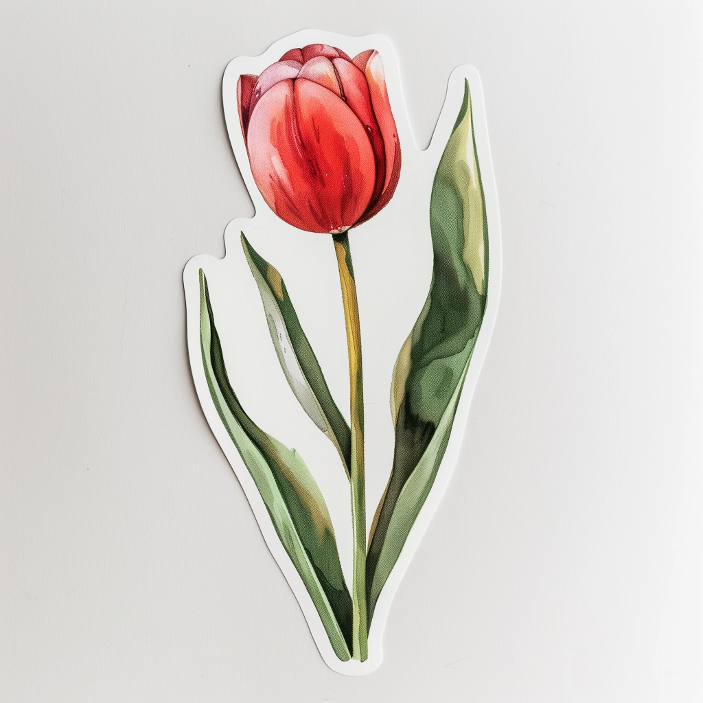 Sticker of a Tulip flower Vinyl Decal Sticker for Car, Laptop, Tumbler and more # F023442