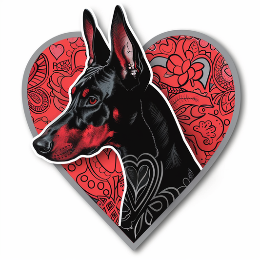 Doberman Pinscher Dog majestic Expressive surreal Vinyl Decal Sticker for Car, Laptop, Tumbler and more # F019529-4" x 4"