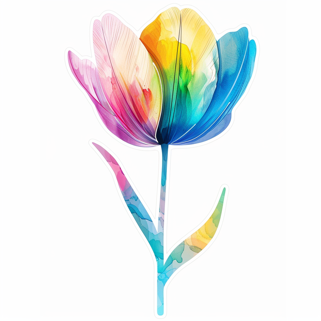 Sticker of a Tulip flower Vinyl Decal Sticker for Car, Laptop, Tumbler and more # F023413