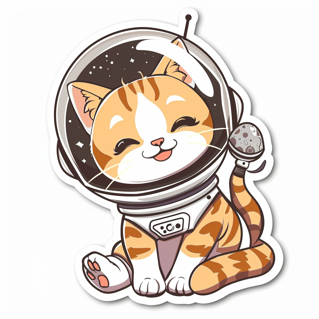 Cute and Adorable American Shorthair Expressive surreal Vinyl Decal Sticker for Car, Laptop, Tumbler and more # F018784