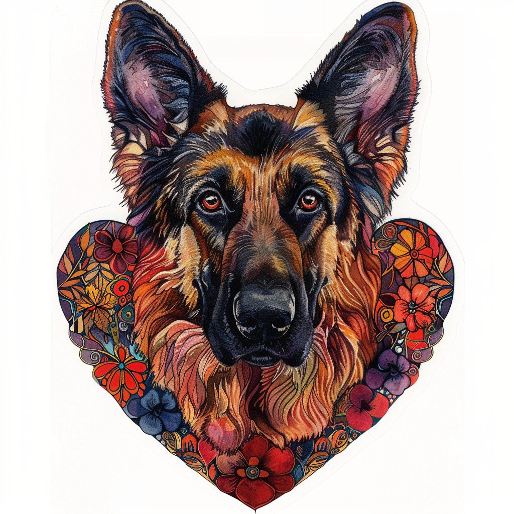 German Shepherd Dog Vinyl Decal Sticker for Car, Laptop, Tumbler and more # F011342