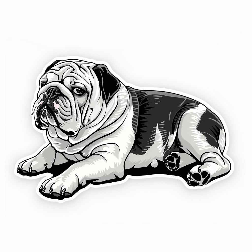 Bulldog Dog majestic Expressive surreal Vinyl Decal Sticker for Car, Laptop, Tumbler and more # F017358