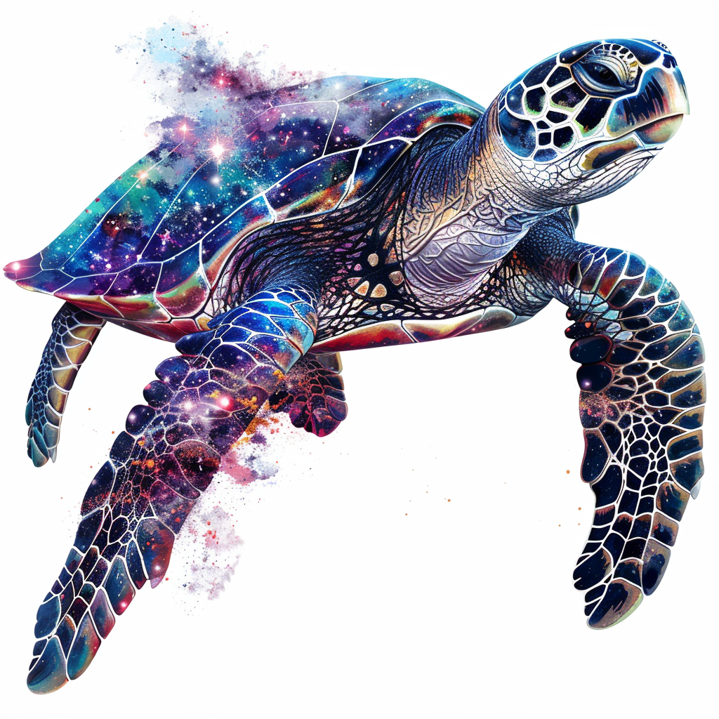 Sticker of a turtle majestic Expressive surreal Vinyl Decal Sticker for Car, Laptop, Tumbler and more # F022056