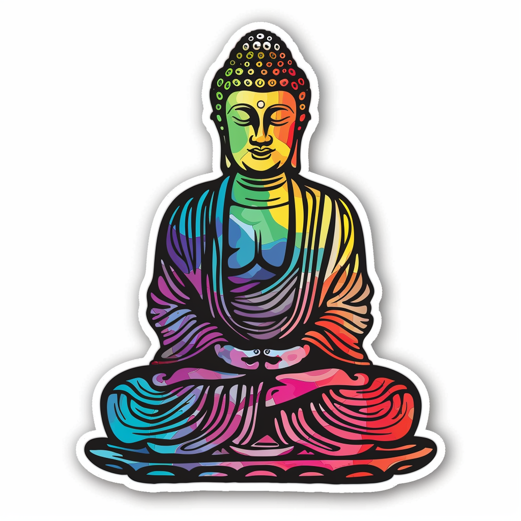 Sticker of a Buddha majestic Expressive surreal Vinyl Decal Sticker for Car, Laptop, Tumbler and more # F016917