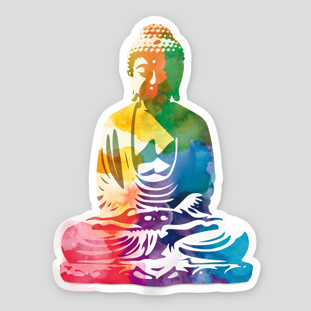 Sticker of a Buddha majestic Expressive surreal Vinyl Decal Sticker for Car, Laptop, Tumbler and more # F016921