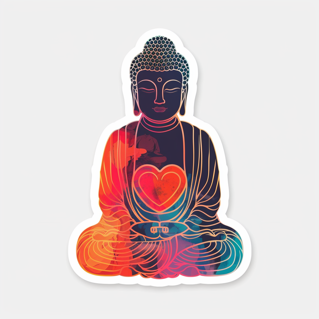 Buddha majestic Expressive surreal Vinyl Decal Sticker for Car, Laptop, Tumbler and more # F017094
