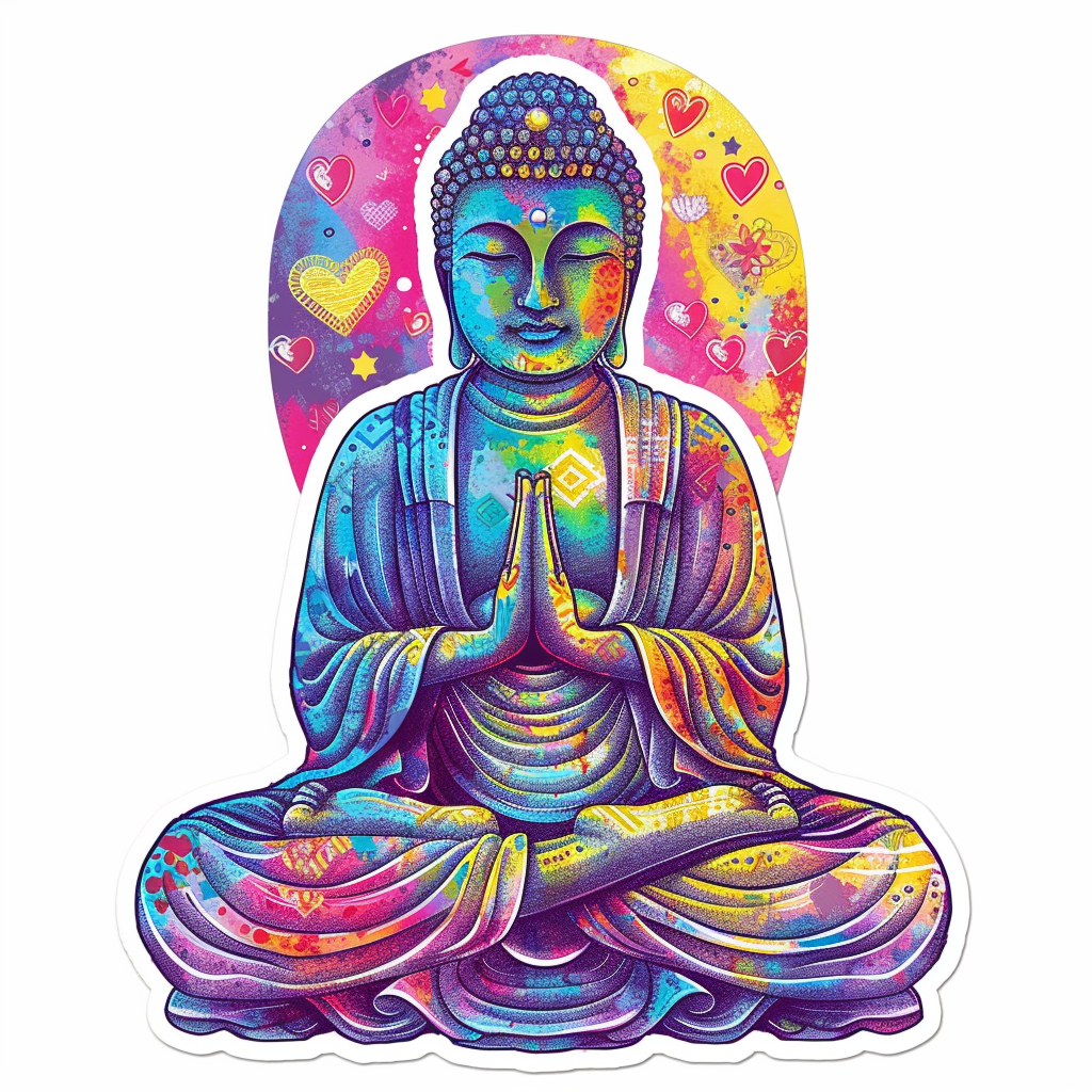 Sticker of a Buddha majestic Expressive surreal Vinyl Decal Sticker for Car, Laptop, Tumbler and more # F017217