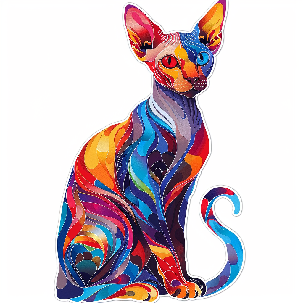 Sphynx Cat Vinyl Decal Sticker for Car, Laptop, Tumbler and more # F010025