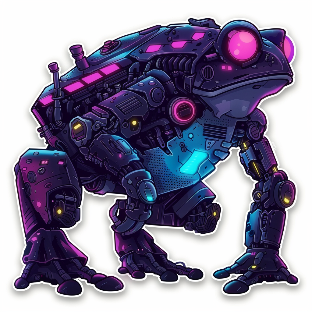 Sticker of a Frog cute and adorable Expressive surreal Vinyl Decal Sticker for Car, Laptop, Tumbler and more # F016702