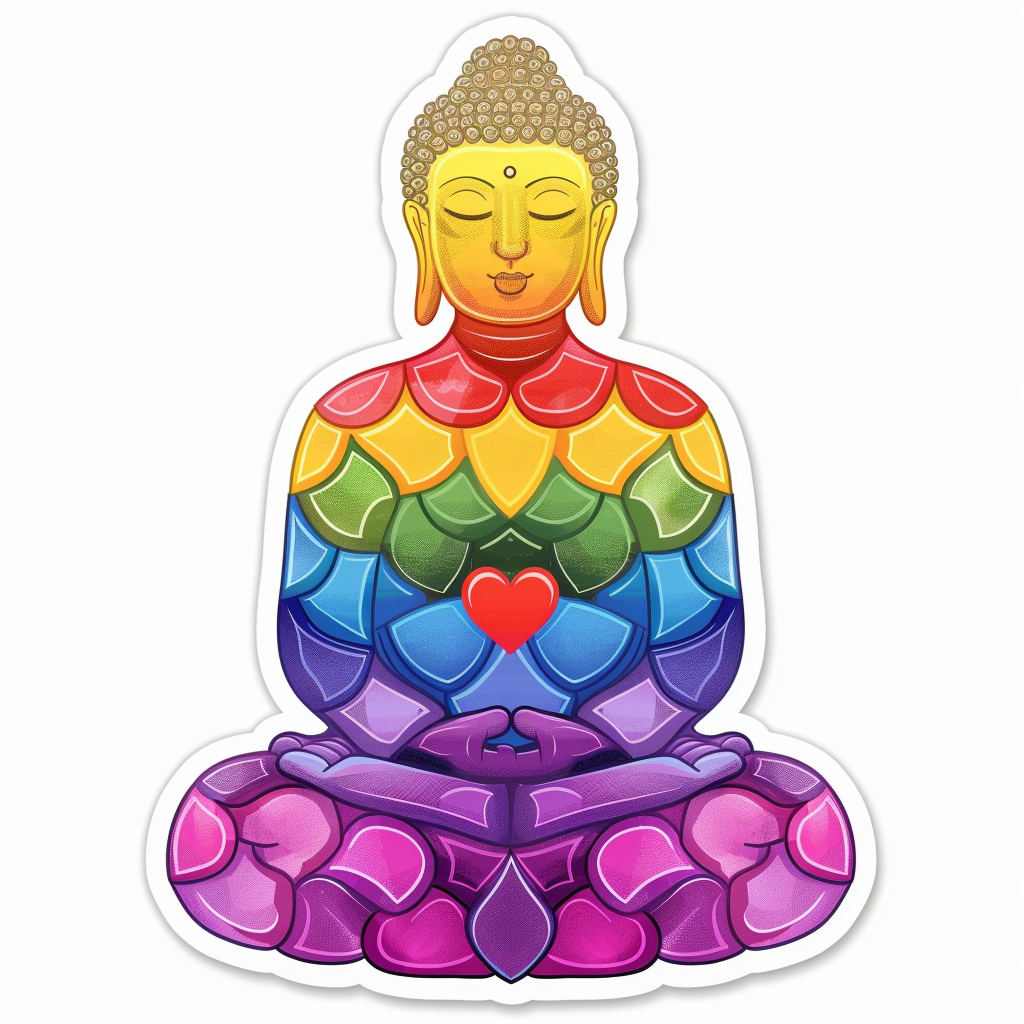 Sticker of a Buddha majestic Expressive surreal Vinyl Decal Sticker for Car, Laptop, Tumbler and more # F017240