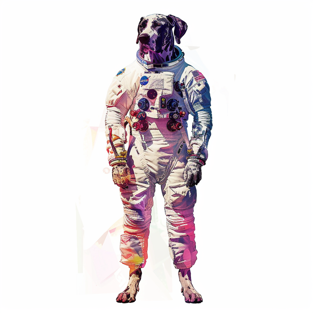 Great Dane Dog astronaut majestic Expressive surreal Vinyl Decal Sticker for Car, Laptop, Tumbler and more # F017838