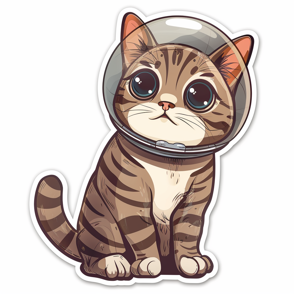 Cute and Adorable American Shorthair Expressive surreal Vinyl Decal Sticker for Car, Laptop, Tumbler and more # F018771