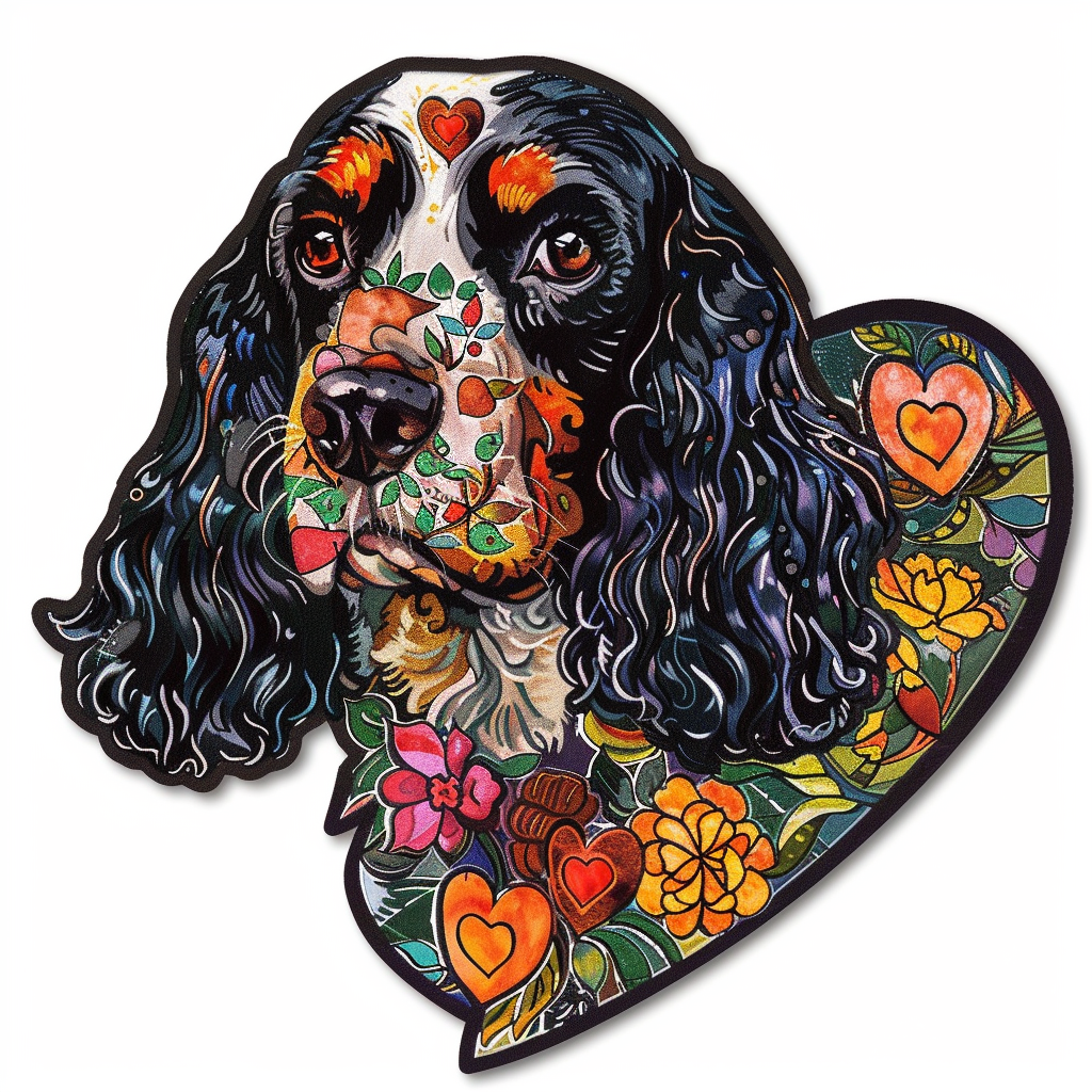 Cocker Spaniel Dog majestic Expressive surreal Vinyl Decal Sticker for Car, Laptop, Tumbler and more # F019714-4" x 4"