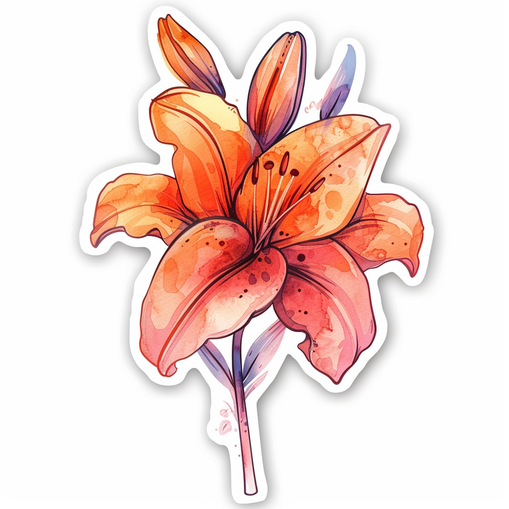 Lily flower majestic Expressive surreal Vinyl Decal Sticker for Car, Laptop, Tumbler and more # F023265