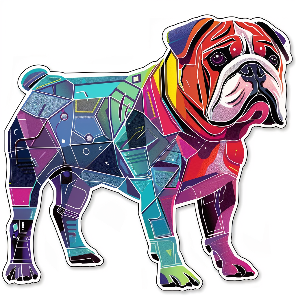 Bulldog Dog majestic Expressive surreal Vinyl Decal Sticker for Car, Laptop, Tumbler and more # F017538