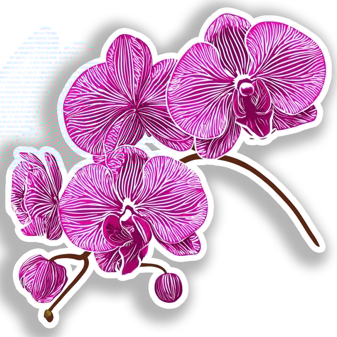 Orchid Flower Vinyl Decal Sticker for Car, Laptop, Tumbler and more # A019238-4" x 4"