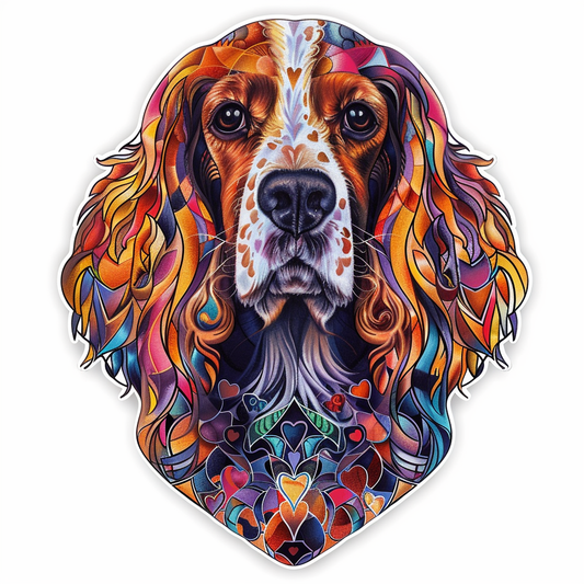 Cocker Spaniel Dog majestic Expressive surreal Vinyl Decal Sticker for Car, Laptop, Tumbler and more # F019720-4" x 4"