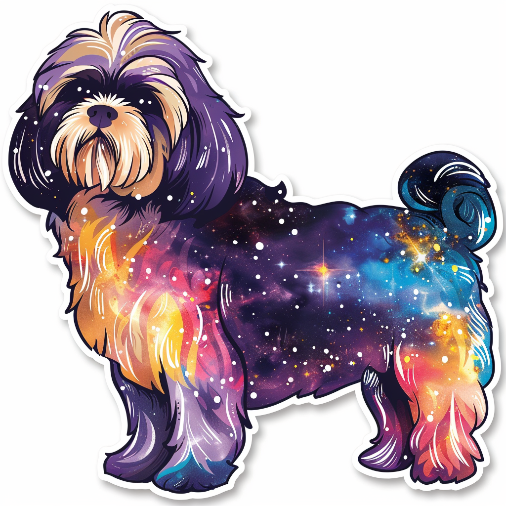 Adorable Shih Tzu Dog Expressive surreal Vinyl Decal Sticker for Car, Laptop, Tumbler and more # F018267
