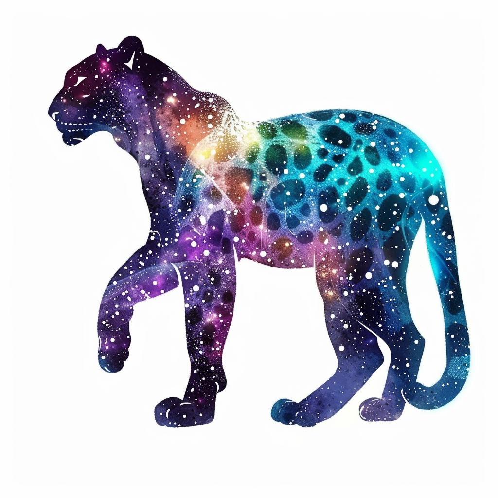 Leopard majestic Expressive surreal Vinyl Decal Sticker for Car, Laptop, Tumbler and more # F022491