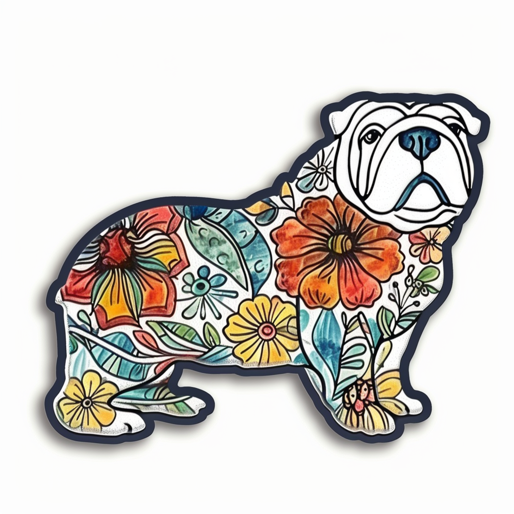 Bulldog Dog majestic Expressive surreal Vinyl Decal Sticker for Car, Laptop, Tumbler and more # F017620