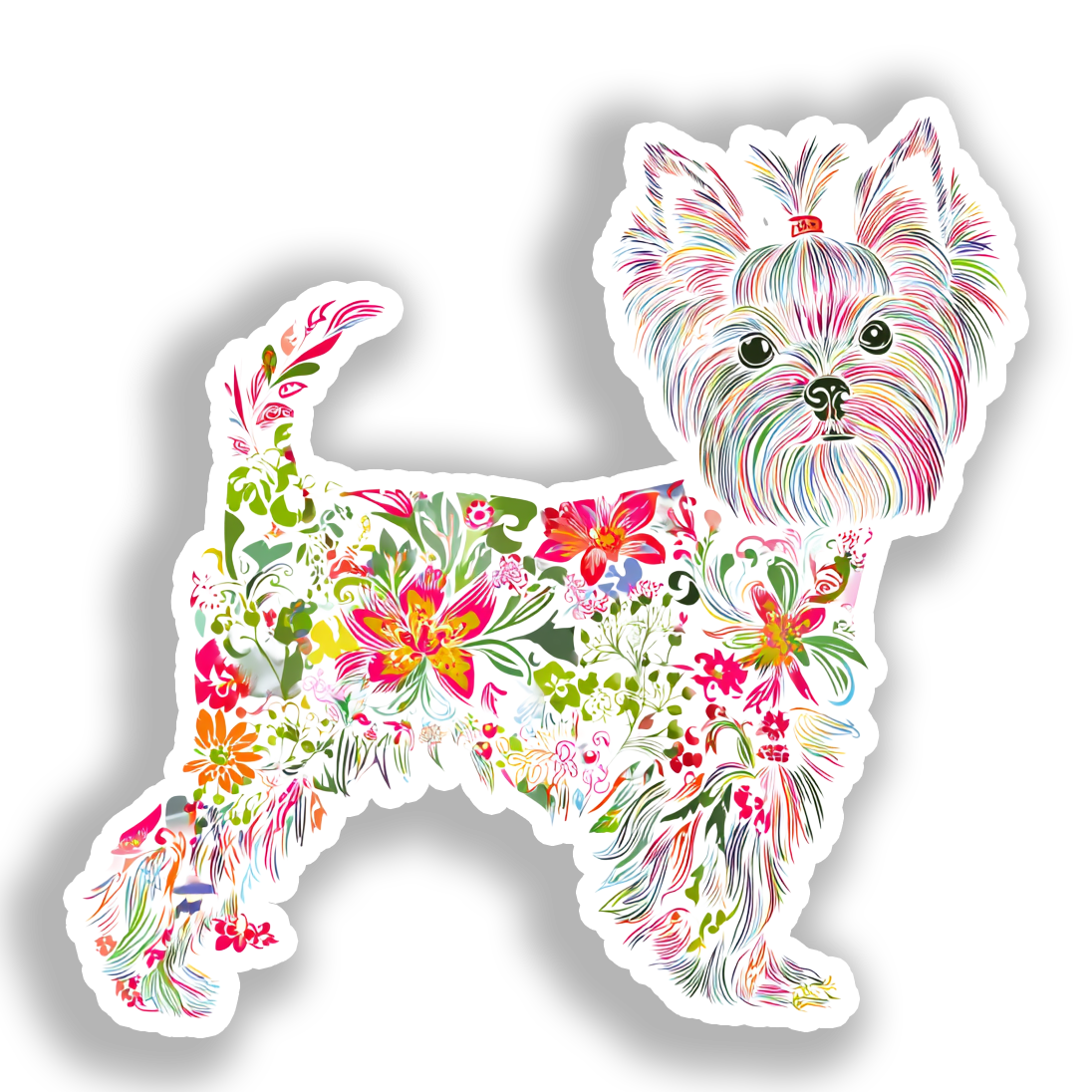 Yorkshire Terrier Dog Vinyl Decal Sticker for Car, Laptop, Tumbler and more # A017120-4" x 4"