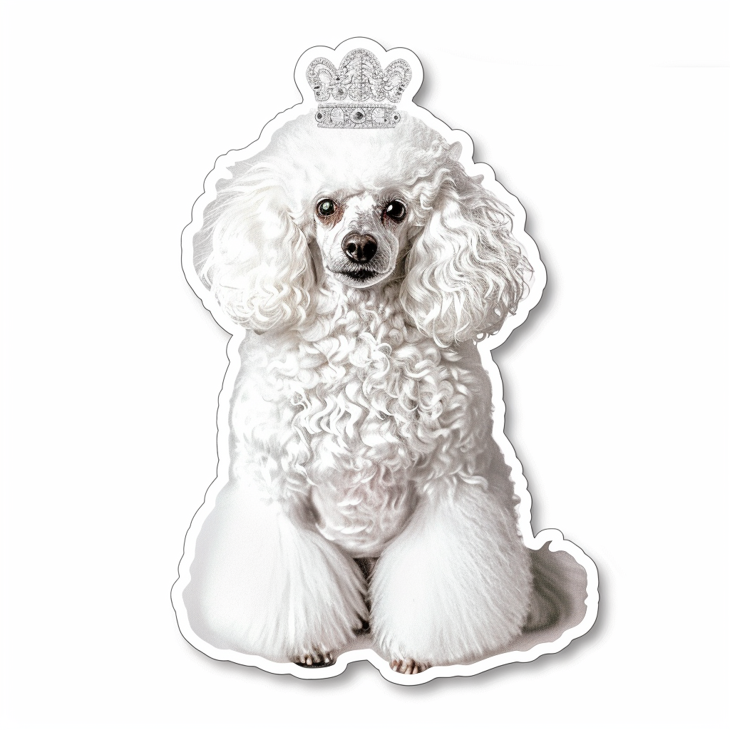 Poodle Dog crowned Vinyl Decal Sticker for Car, Laptop, Tumbler and more # F012610