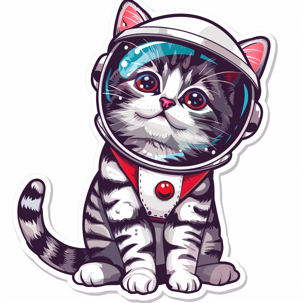 Cute and Adorable American Shorthair Expressive surreal Vinyl Decal Sticker for Car, Laptop, Tumbler and more # F018782