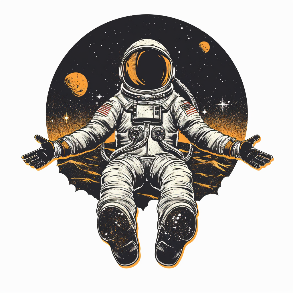 Sticker of a Astronaut majestic Expressive surreal Vinyl Decal Sticker for Car, Laptop, Tumbler and more # F016908