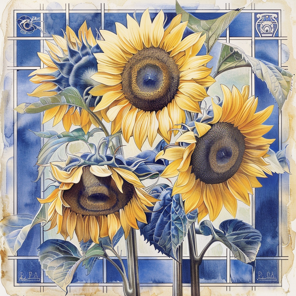 Sunflowers Expressive surreal Vinyl Decal Sticker for Car, Laptop, Tumbler and more # F018127