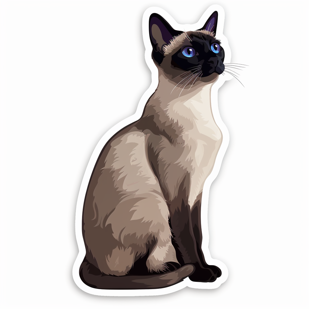 Siamese cat Vinyl Decal Sticker for Car, Laptop, Tumbler and more # F07790