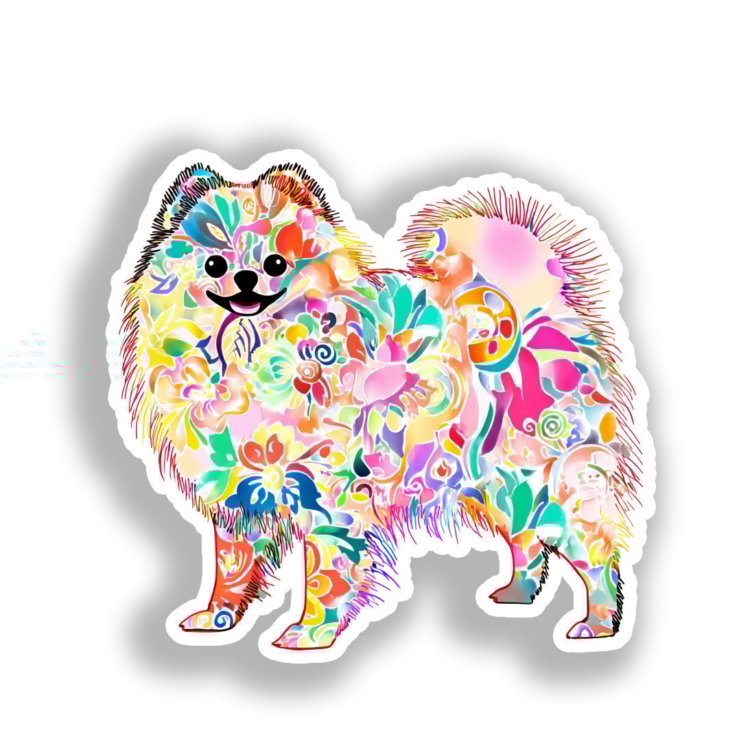 Pomeranian Dog Vinyl Decal Sticker for Car, Laptop, Tumbler and more # A017392-4" x 4"