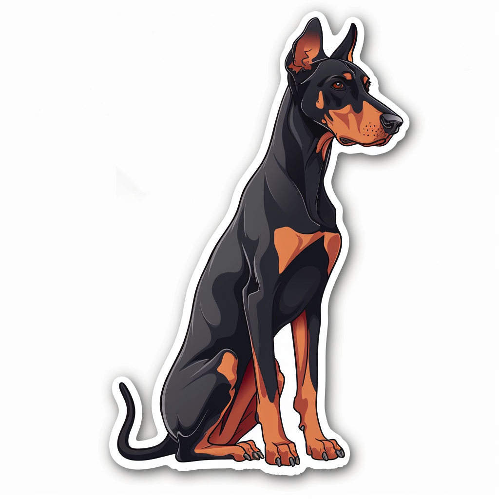 Doberman Pinscher Dog majestic Expressive surreal Vinyl Decal Sticker for Car, Laptop, Tumbler and more # F019335