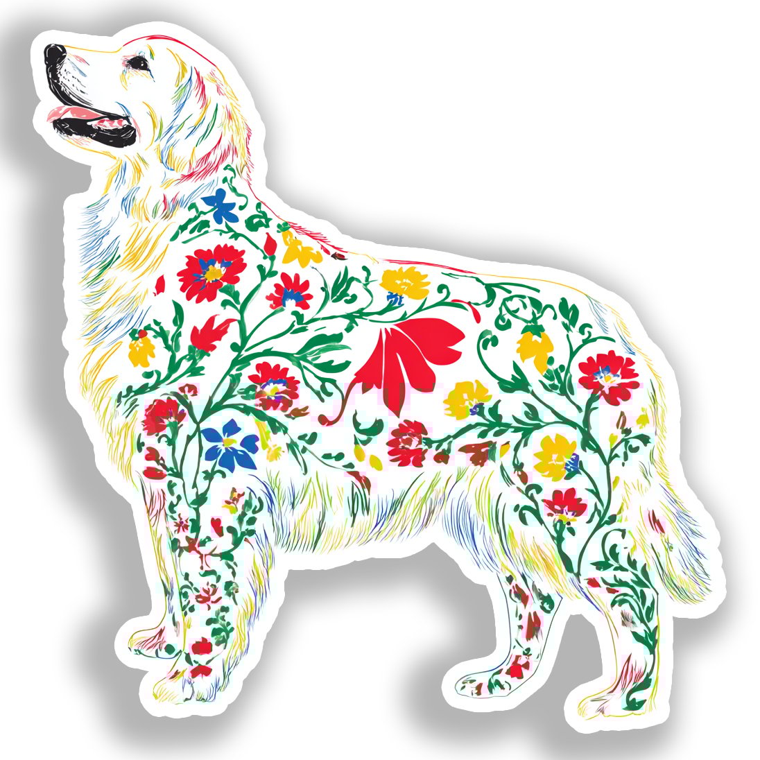 Golden Retriever Dog Vinyl Decal Sticker for Car, Laptop, Tumbler and more # A019548-4" x 4"
