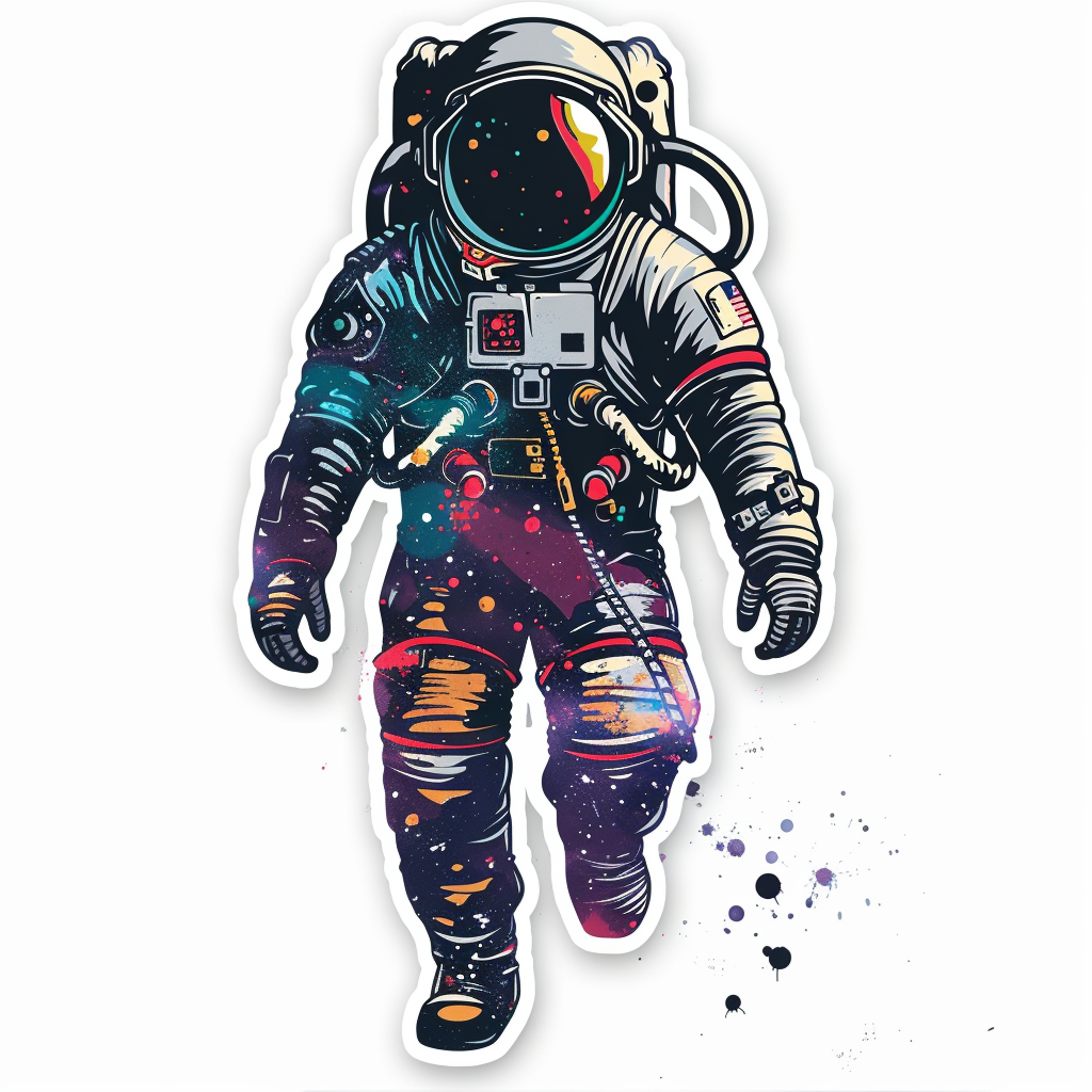 Sticker of a Astronaut majestic Expressive surreal Vinyl Decal Sticker for Car, Laptop, Tumbler and more # F016922