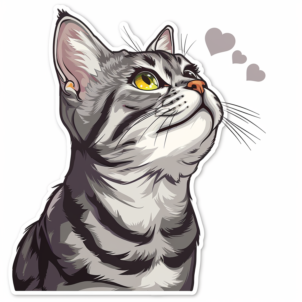 American Shorthair Cat majestic Expressive surreal Vinyl Decal Sticker for Car, Laptop, Tumbler and more # F018903