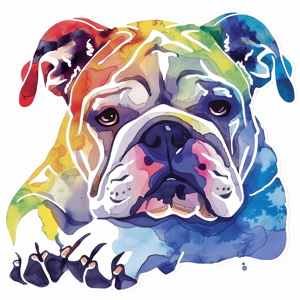 Bulldog Dog majestic Expressive surreal Vinyl Decal Sticker for Car, Laptop, Tumbler and more # F017386