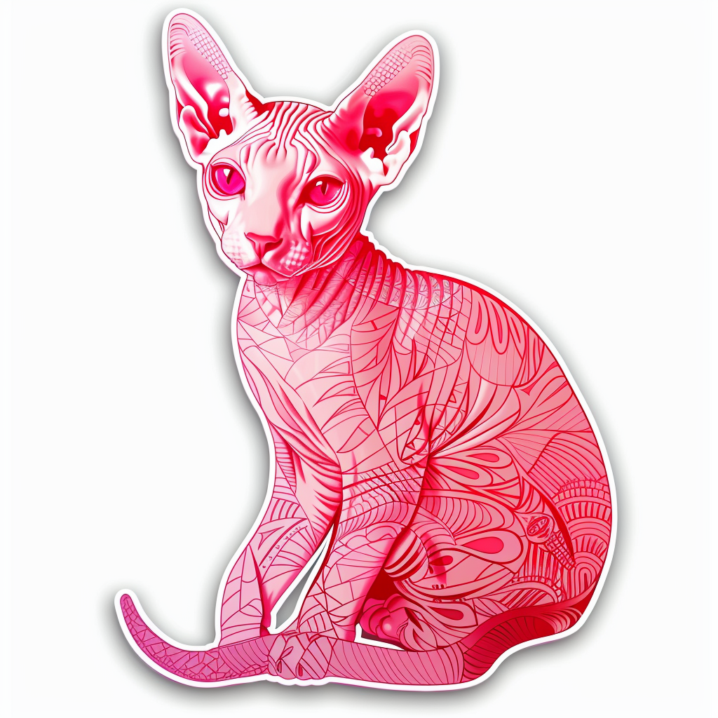 Sphynx Cat Vinyl Decal Sticker for Car, Laptop, Tumbler and more # F010129